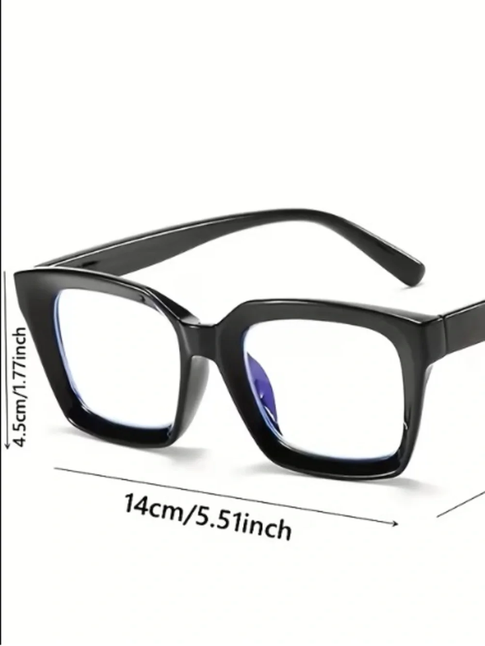 Square UV Light Frame Eyeglasses: Black, Yellow, Red, Clear, Pink (Choice of 1)